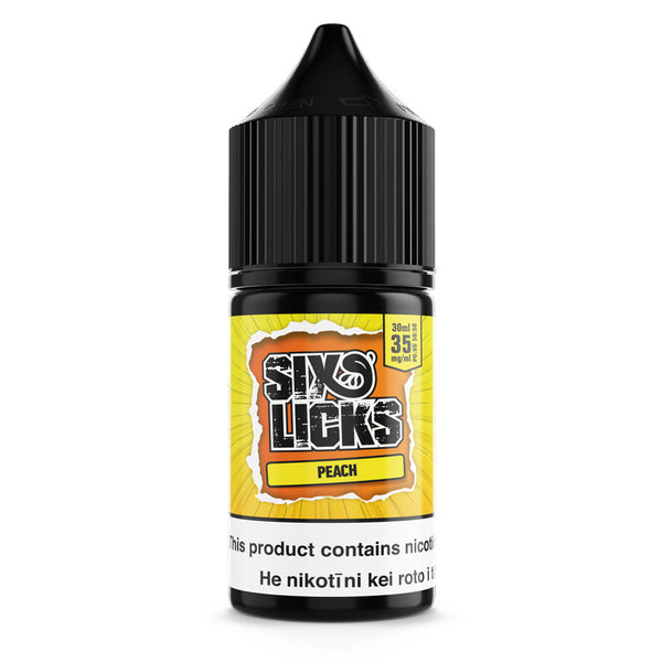 Nic Salt E-Juice - Six Licks - Peach Salt 30ml - 35mg