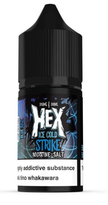 E-Juices - Hex | Ice Cold Strike | Salts | 30ml - 35mg Blue Raz